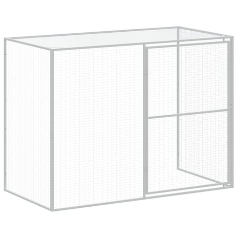 Hondenhok met ren 214x253x181 cm gegalvaniseerd staal antraciet 7