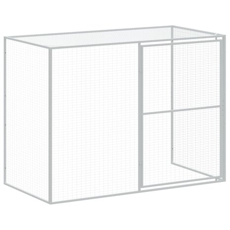 Hondenhok met ren 214x457x181 cm staal lichtgrijs 8