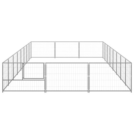 Hondenkennel 24 m² staal zilverkleurig 3