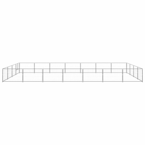 Hondenkennel 28 m² staal zilverkleurig 2