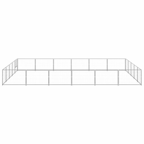 Hondenkennel 30 m² staal zilverkleurig 2