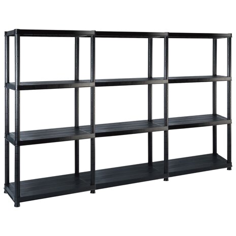 Opbergrek 4-laags 183x30,5x130 cm kunststof zwart 1