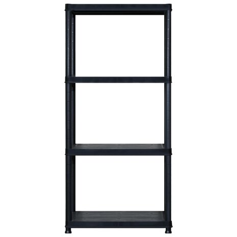 Opbergrek 4-laags 183x30,5x130 cm kunststof zwart 3