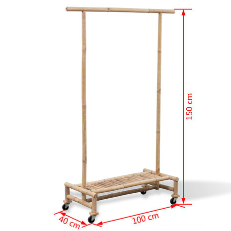 Kledingrek bamboe 6