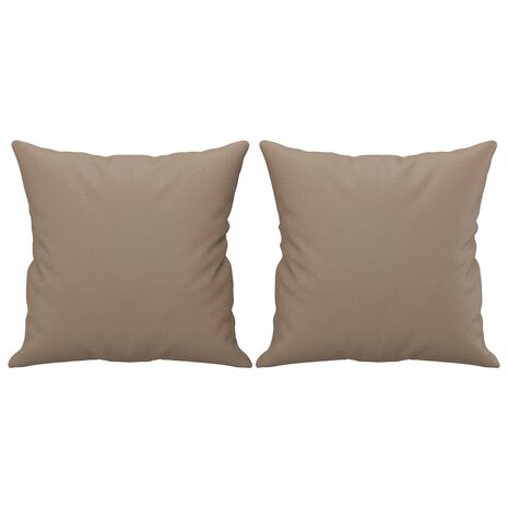 Sierkussens 2 st 40x40 cm kunstleer cappuccino 2