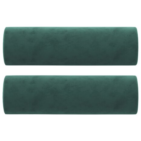 Sierkussens 2 st 15x50 cm fluweel donkergroen 2