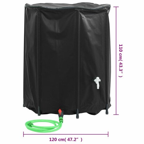 Watertank met kraan opvouwbaar 1250 L PVC 9