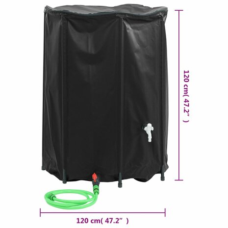 Watertank met kraan opvouwbaar 1350 L PVC 9