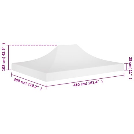 Partytentdak 270 g/m² 4x3 m wit 6