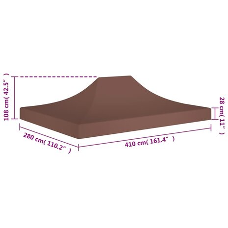 Partytentdak 270 g/m² 4x3 m bruin 6