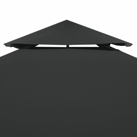 Vervangend tentdoek prieel 310 g/m² 3x3 m donkergrijs 3
