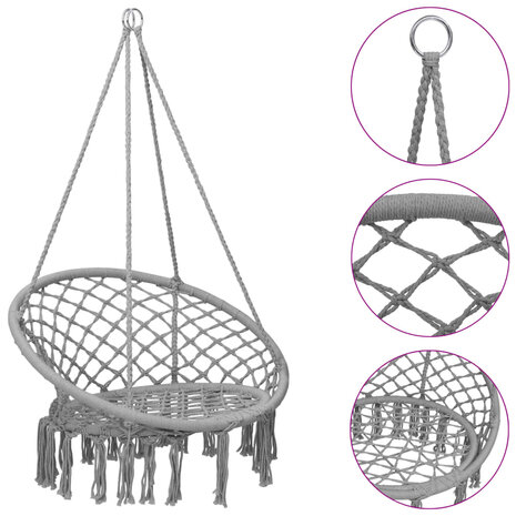 Hangstoel 80 cm grijs 1