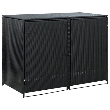 Containerberging dubbel 148x80x111 cm poly rattan zwart  1