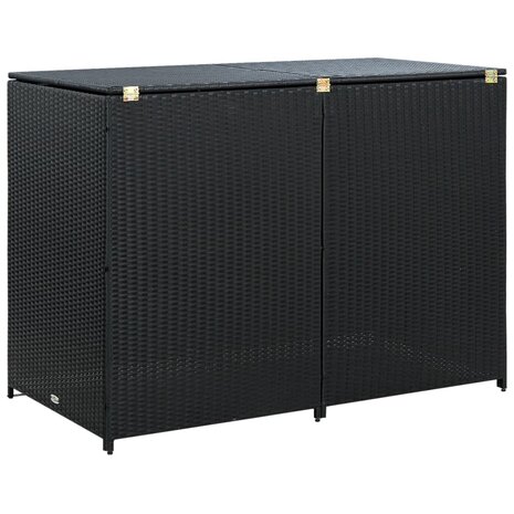 Containerberging dubbel 148x80x111 cm poly rattan zwart  4