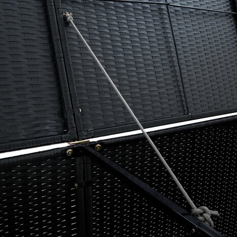 Containerberging dubbel 148x80x111 cm poly rattan zwart  7