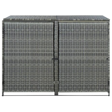 Containerberging dubbel 148x77x111 cm poly rattan antraciet   2