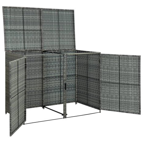 Containerberging dubbel 148x77x111 cm poly rattan antraciet   5