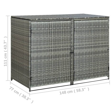 Containerberging dubbel 148x77x111 cm poly rattan antraciet   9