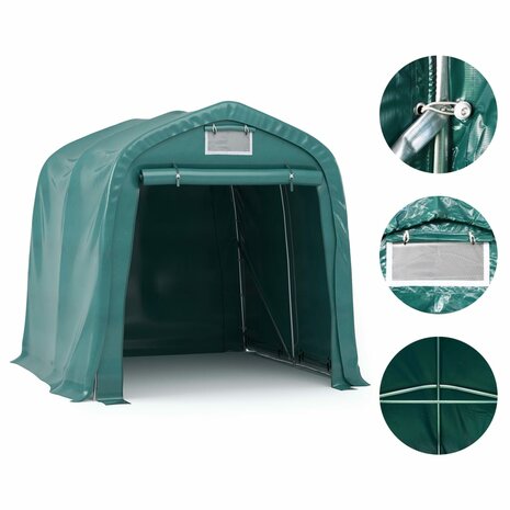 Garagetent 2,4x2,4 m PVC groen 5