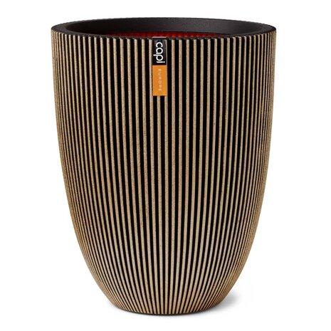 Capi Bloempot Groove elegant 46x58 cm zwart en goudkleurig 2