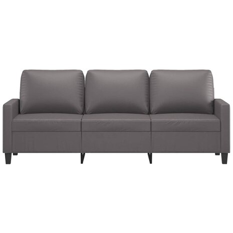 Driezitsbank 180 cm kunstleer grijs 3