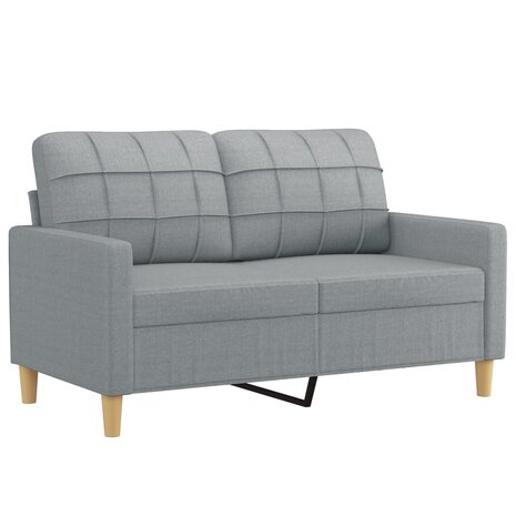 Tweezitsbank met sierkussens 120 cm stof lichtgrijs 4