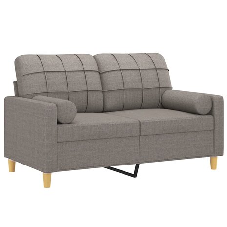 Tweezitsbank met sierkussens 120 cm stof taupe 3