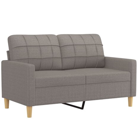 Tweezitsbank met sierkussens 120 cm stof taupe 4