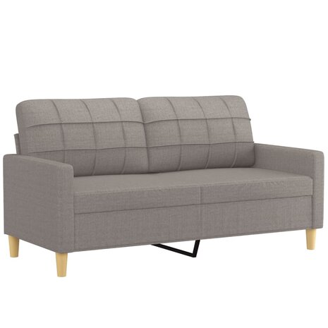 Tweezitsbank met sierkussens 140 cm stof taupe 4