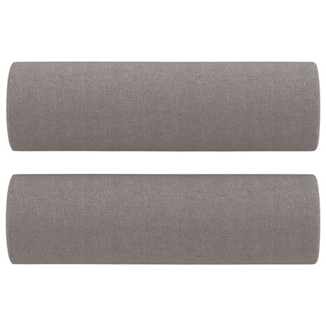 Tweezitsbank met sierkussens 140 cm stof taupe 5