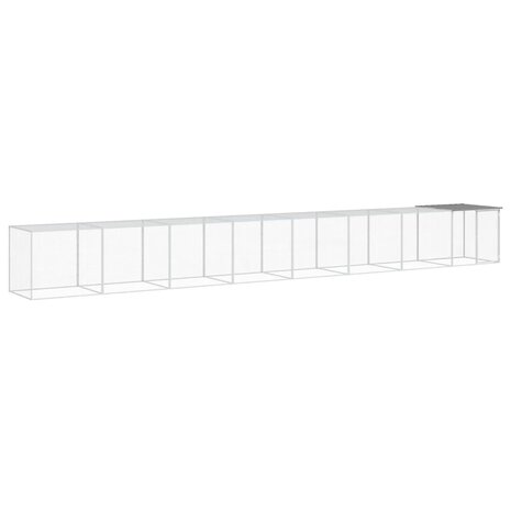 Kippenhok met dak 803x98x90 cm gegalvaniseerd staal lichtgrijs 2