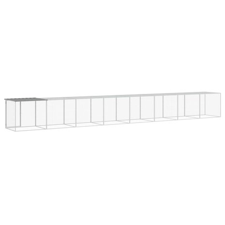 Kippenhok met dak 803x98x90 cm gegalvaniseerd staal lichtgrijs 5