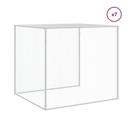 Kippenhok met dak 803x98x90 cm gegalvaniseerd staal lichtgrijs 7