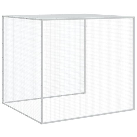 Kippenhok met dak 803x98x90 cm gegalvaniseerd staal lichtgrijs 8