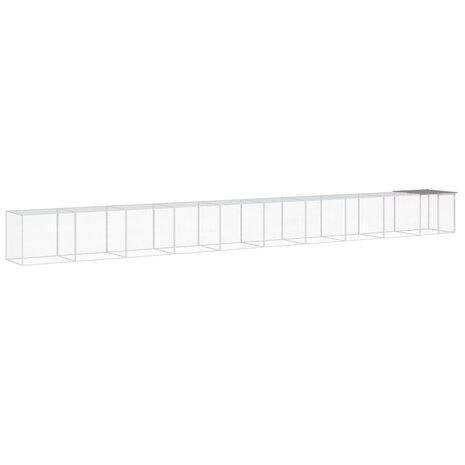 Kippenhok met dak 1003x98x90 cm gegalvaniseerd staal lichtgrijs 2