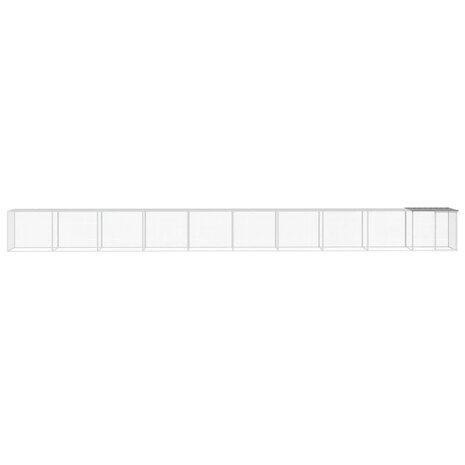 Kippenhok met dak 1003x98x90 cm gegalvaniseerd staal lichtgrijs 3