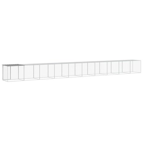 Kippenhok met dak 1003x98x90 cm gegalvaniseerd staal lichtgrijs 5