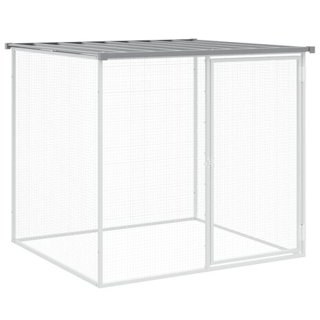 Kippenhok met dak 1003x98x90 cm gegalvaniseerd staal lichtgrijs 6