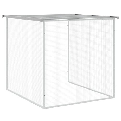 Kippenhok met dak 603x98x90 cm gegalvaniseerd staal lichtgrijs 8