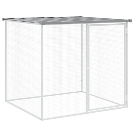Kippenhok met dak 803x98x90 cm gegalvaniseerd staal lichtgrijs 6