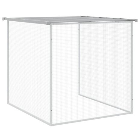 Kippenhok met dak 803x98x90 cm gegalvaniseerd staal lichtgrijs 8