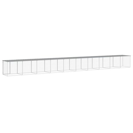 Kippenhok met dak 1003x98x90 cm gegalvaniseerd staal lichtgrijs 5