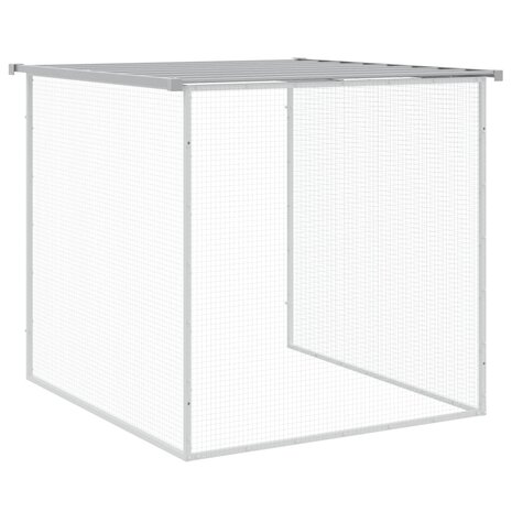 Kippenhok met dak 1003x98x90 cm gegalvaniseerd staal lichtgrijs 8