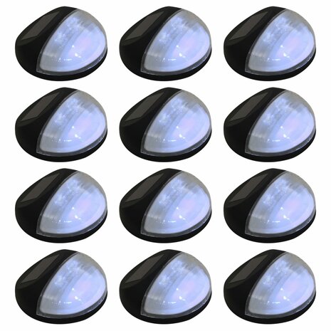 LED-wandlampen solar rond zwart 12 st 1