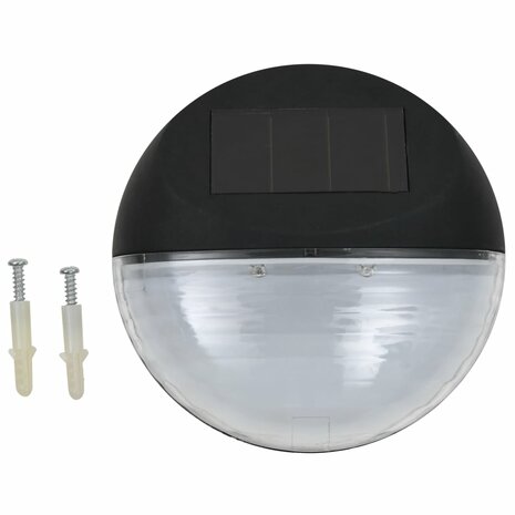 LED-wandlampen solar rond zwart 12 st 2