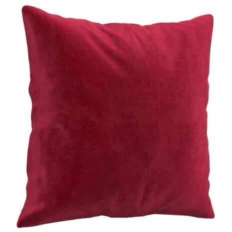 Sierkussens 2 st 40x40 cm fluweel wijnrood 3