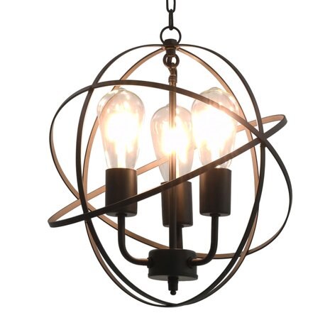 Hanglamp rond 3xE27 zwart 1