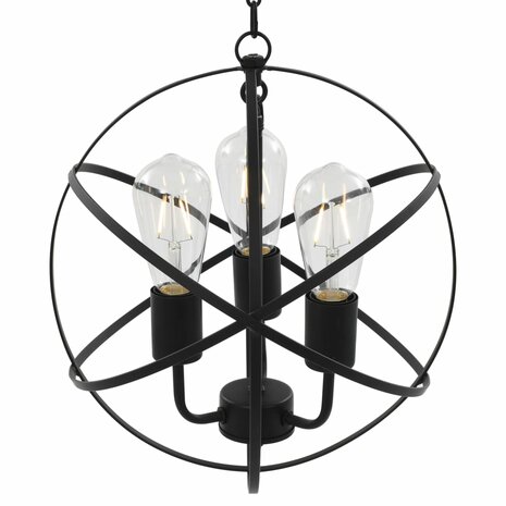 Hanglamp rond 3xE27 zwart 2