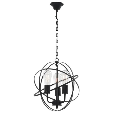 Hanglamp rond 3xE27 zwart 4