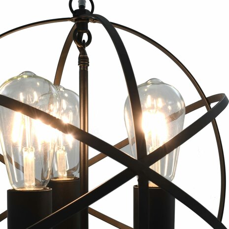 Hanglamp rond 3xE27 zwart 5